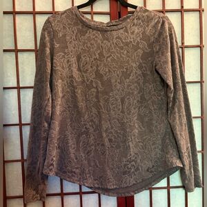 Simply Vera Vera Wang Gray Long Sleeve Blouse with Lace